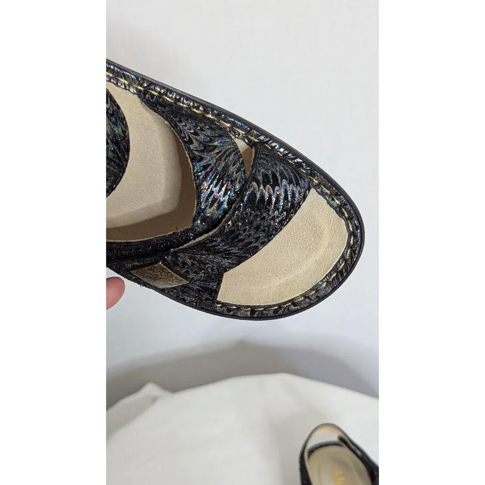 Alegria Lula Leather Adjustable Backstrap Sandals Glam Bam 37 US 7 Wide Width